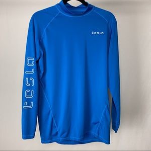 Blue Tesla Compression Shirt Rash Guard Medium